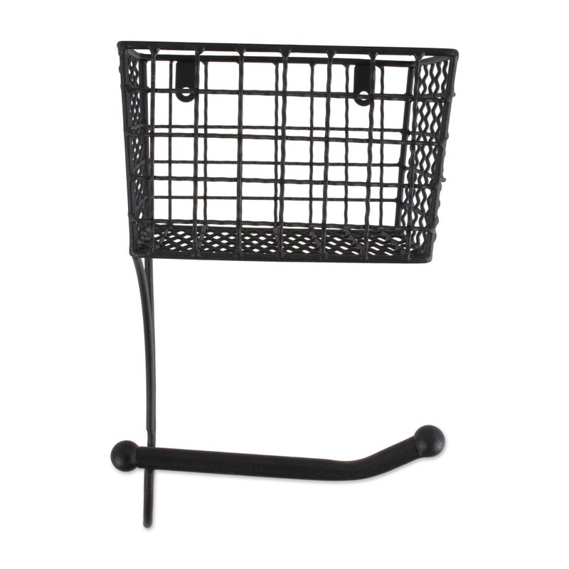 DII Rustic Farmhouse Bathroom DÃ©cor, Metal Storage, Toilet Paper Holder, Black - Image 2